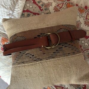 Ruehl No 925 Brown Leather adjustable double  Belt with Braided Detail.